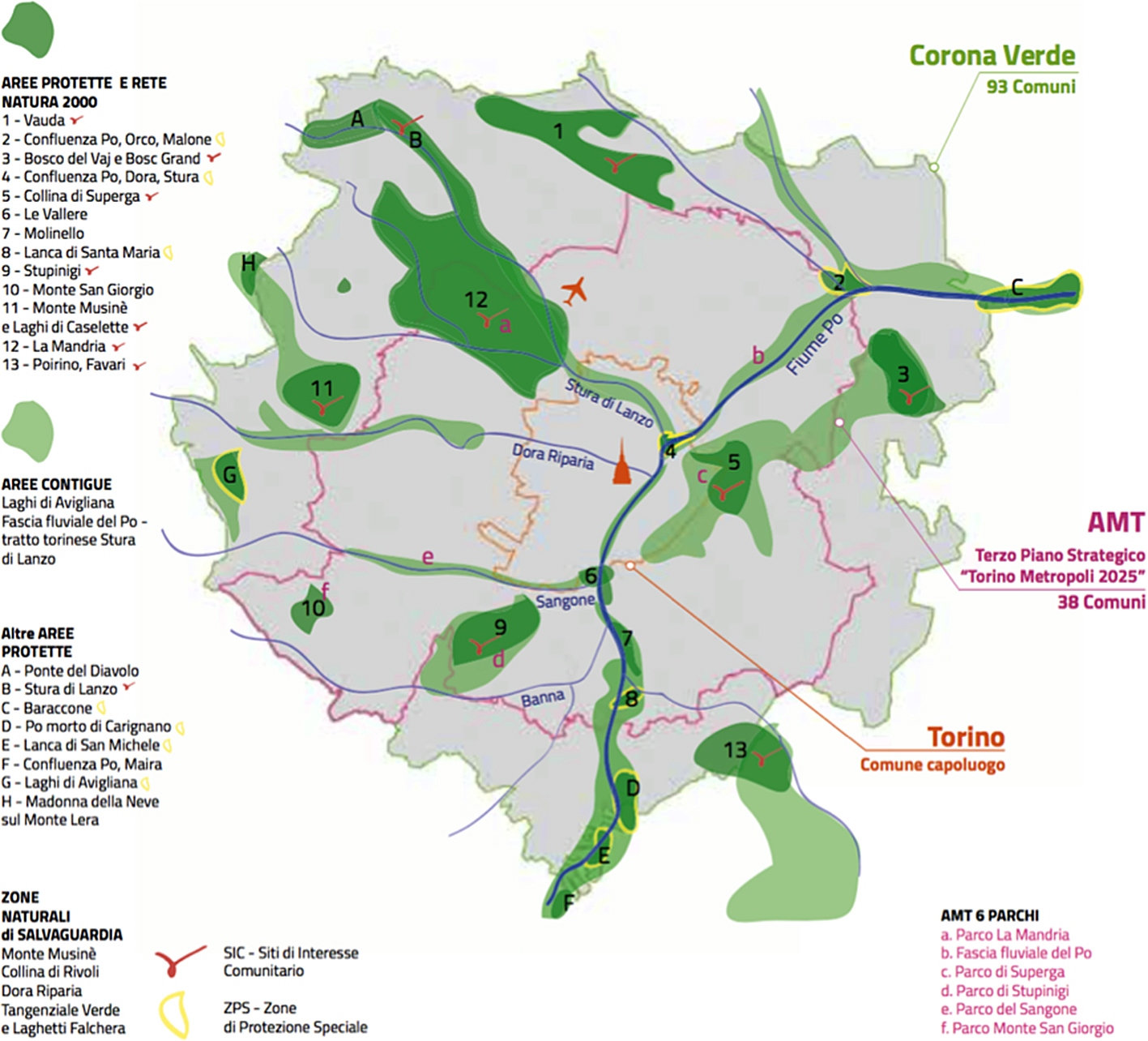 Corona verde's green areas. Authors' elaboration.