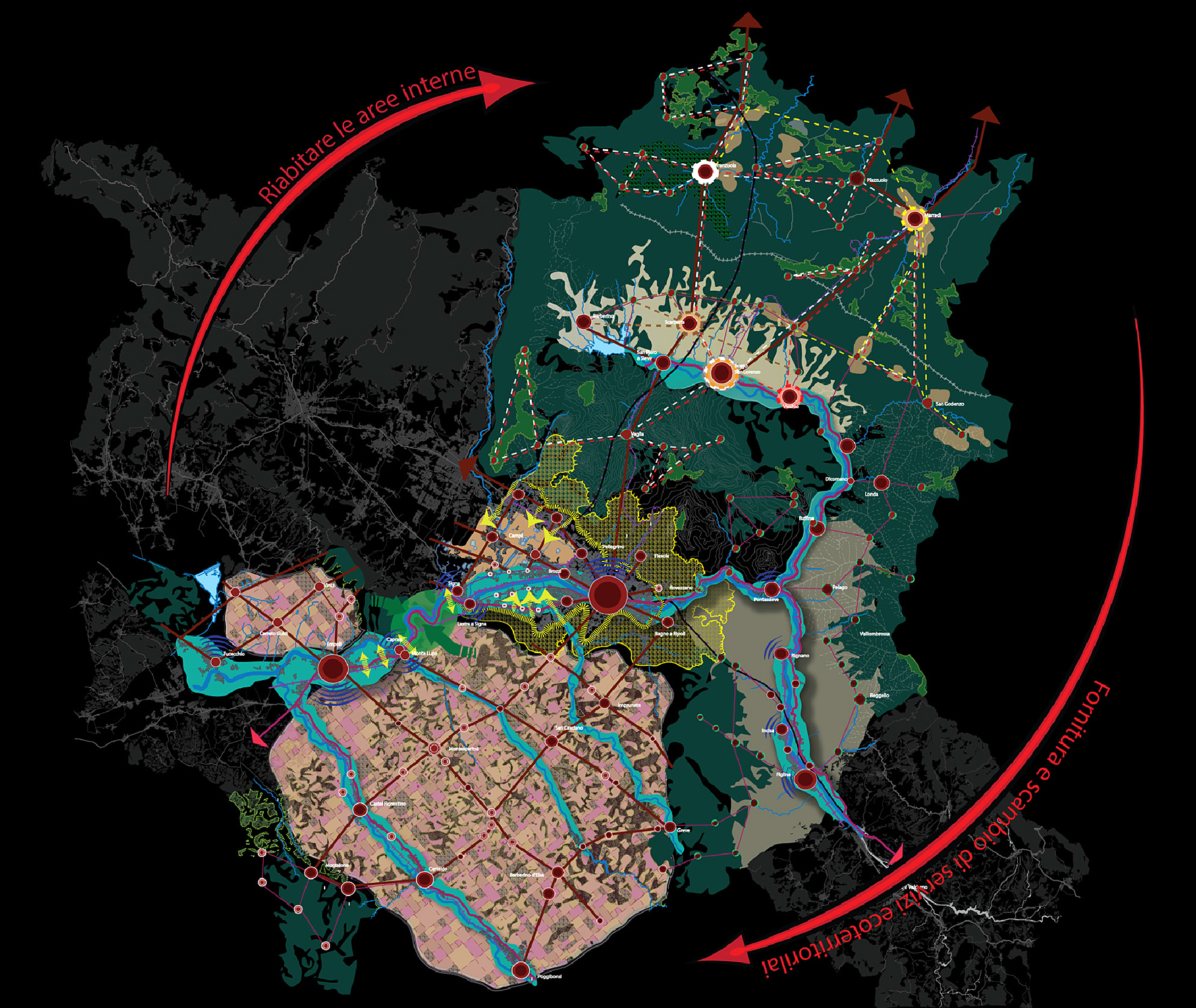 Florence metropolitan area as an urban bioregion; courtesy Daniela Poli.